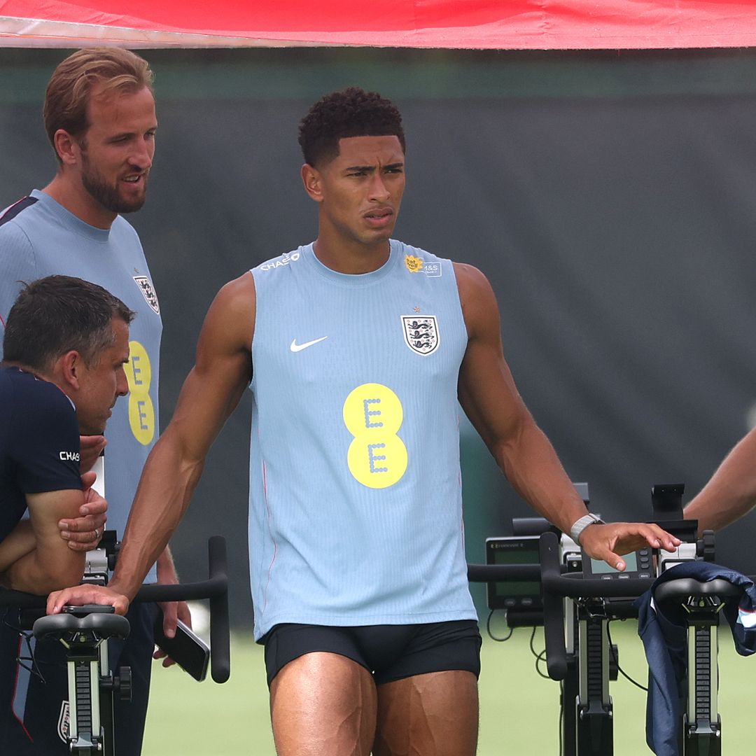 Jude Bellingham y Harry Kane, de la seleeción de Inglaterra, en un entrenamiento durante el Mundial 2026